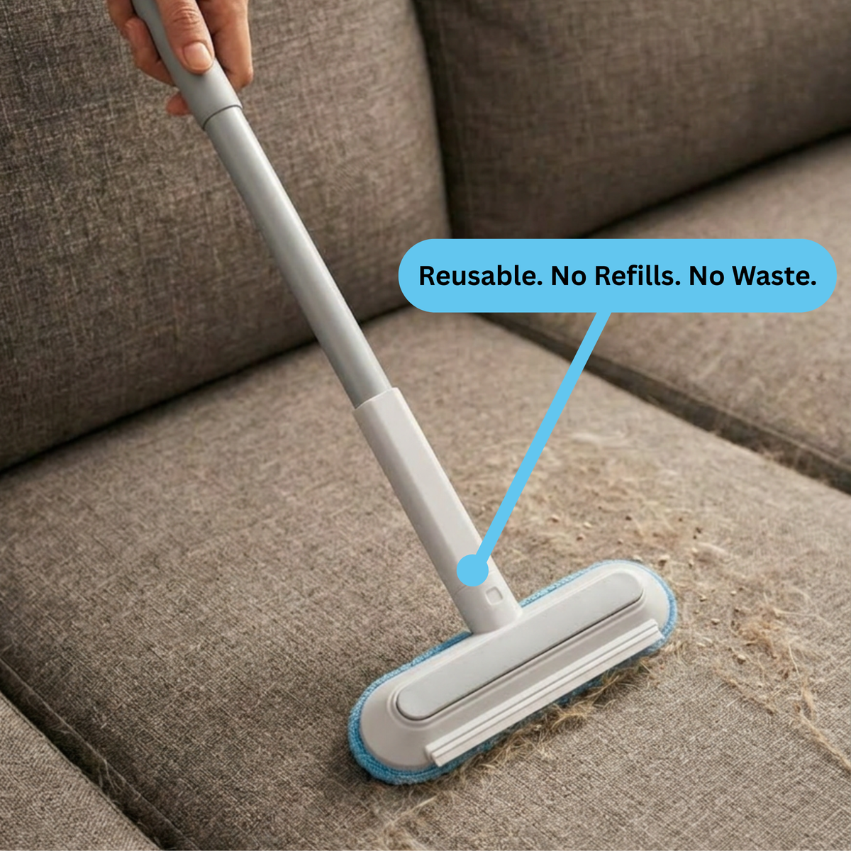 Reusable Pet Hair Remover Brush for Carpets, Couches & Furniture