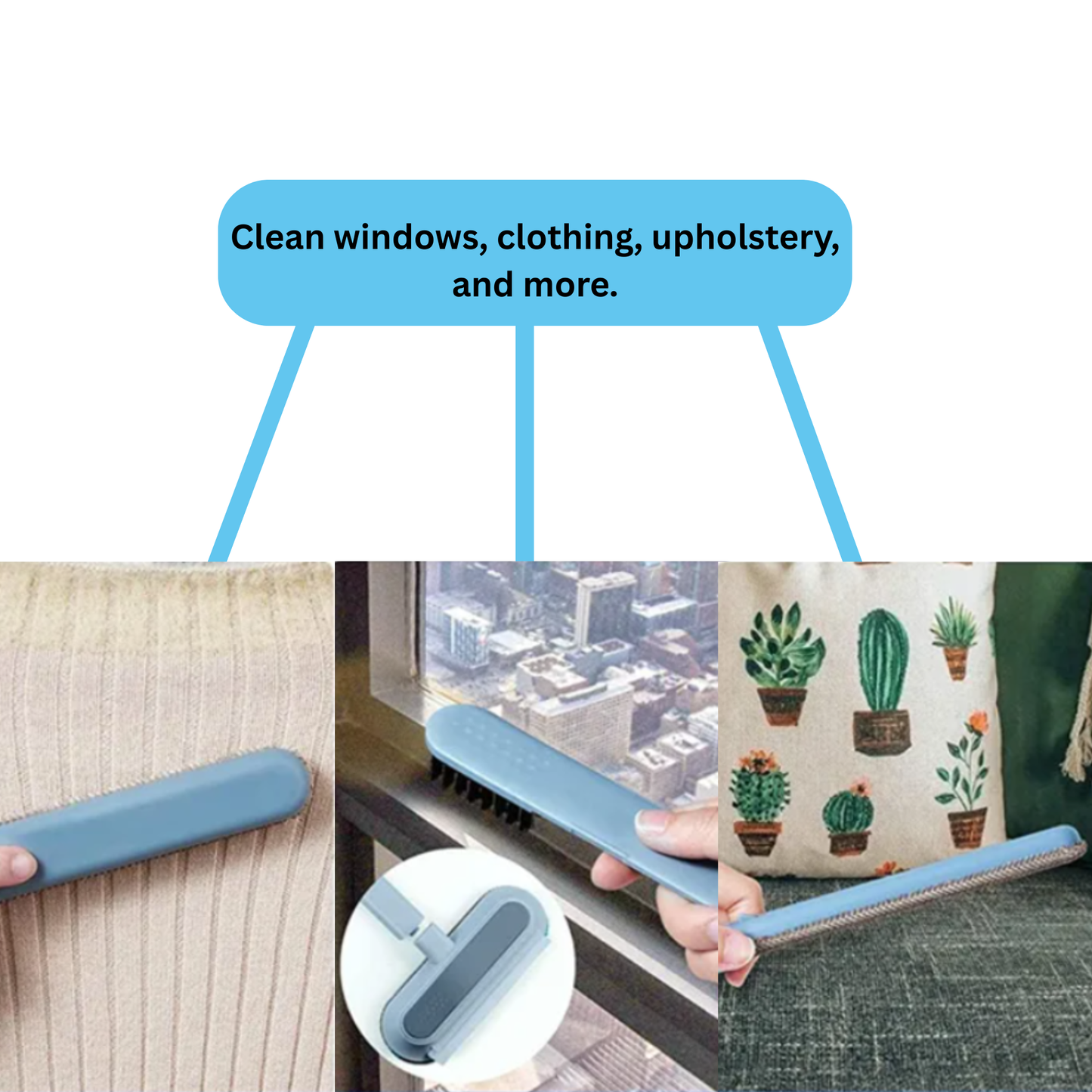 Reusable Pet Hair Remover Brush for Carpets, Couches & Furniture